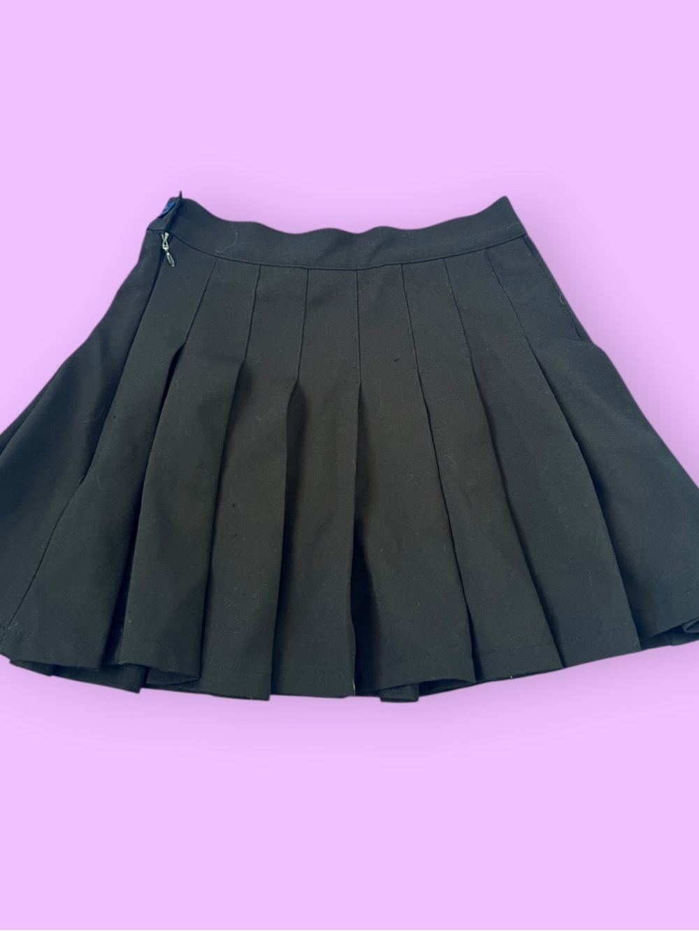 Women's Black Pleated Skater Skirt - Classic A-Line